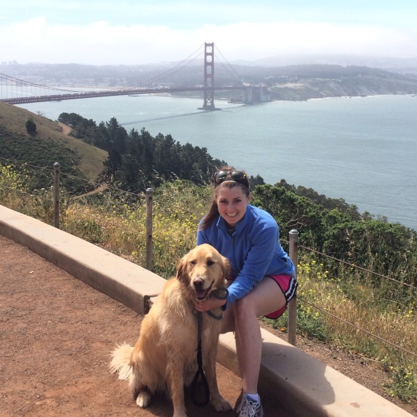 Rugby and I with the Golden Gate